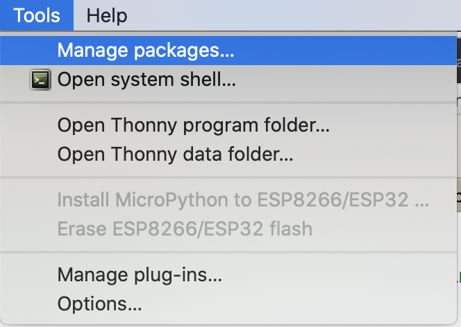 Thonny Menu: Tools > Manage Packages